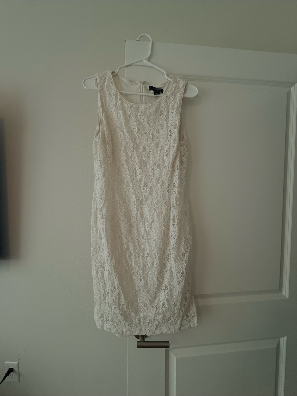 Ralph Lauren Ivory Lace Sheath Mini Dress